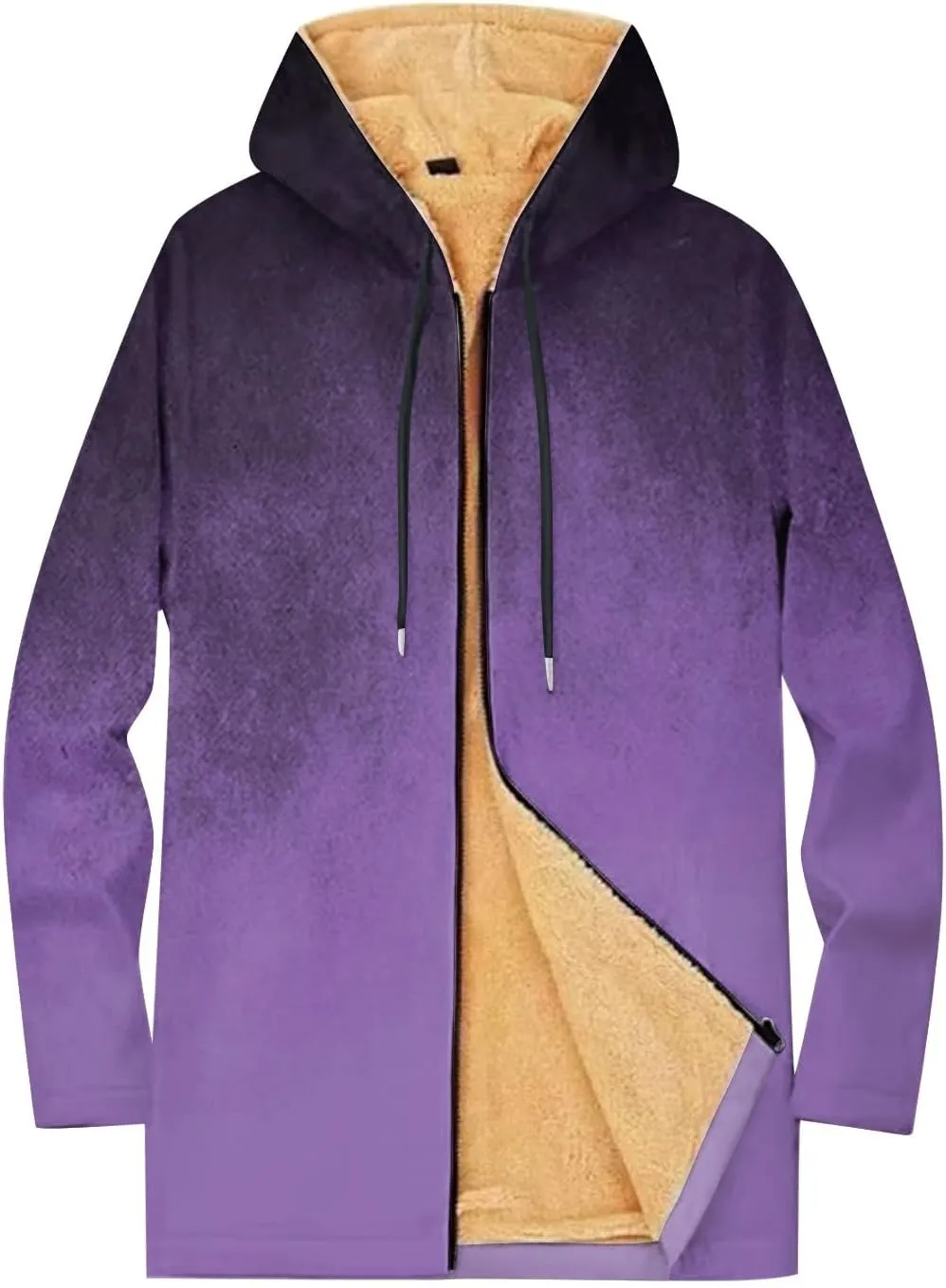 Mens Sherpa Lined Hoodie Full-Zip Fleece Thick Hoodies Heavyweight Thermal Warm Sweatshirt