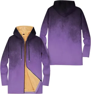 Mens Sherpa Lined Hoodie Full-Zip Fleece Thick Hoodies Heavyweight Thermal Warm Sweatshirt