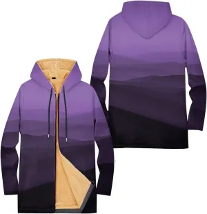 Mens Sherpa Lined Hoodie Full-Zip Winter Fleece Hooded Warm Thick Casual Sweatshirt