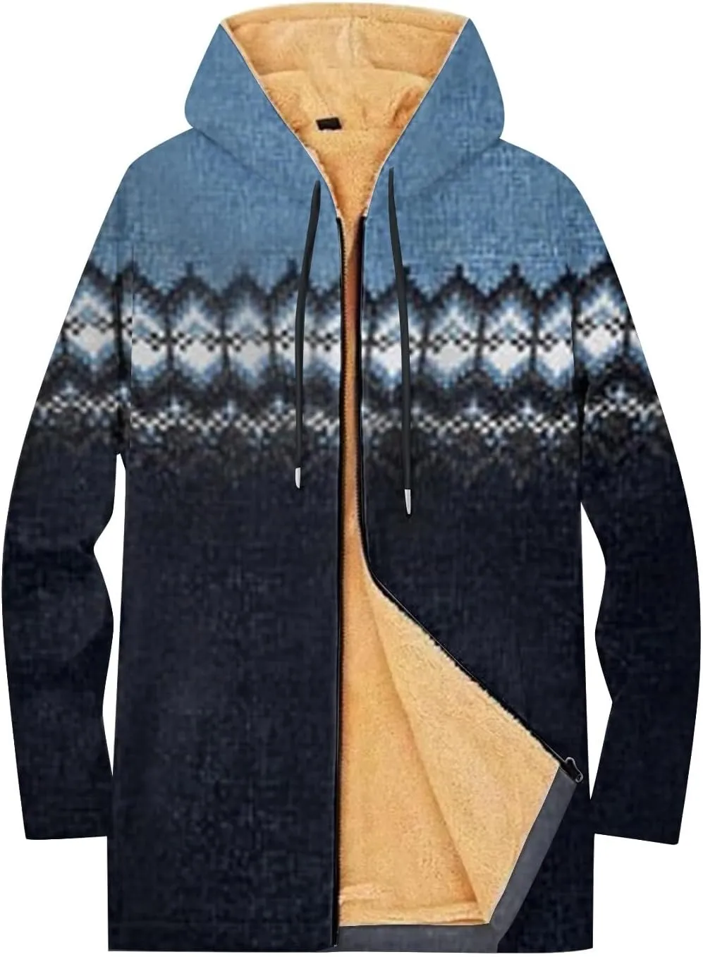 Mens Sherpa Lined Hoodie Zip Up Casual Heavyweight Hooded Fleece Thermal Thick Sweatshirt