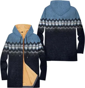 Mens Sherpa Lined Hoodie Zip Up Casual Heavyweight Hooded Fleece Thermal Thick Sweatshirt