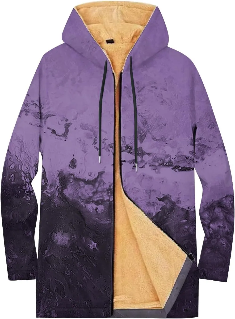 Mens Sherpa Lined Hoodie Zip Up Warm Winter Hoodies Fleece Heavyweight Casual Hooded