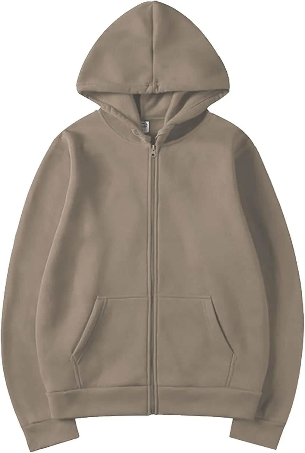 Men's Slim Fit Hoodies Casual Full Zip Long Sleeve Gym Sweatshirt Workout Running Solid Color Hooded Top with Pockets