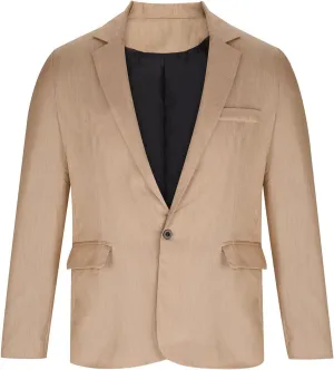 Mens Slim Fit Lightweight Linen Jacket Tailored Blazer Sport Coat One Button Business Suit Jackets Stylish Daily Suits