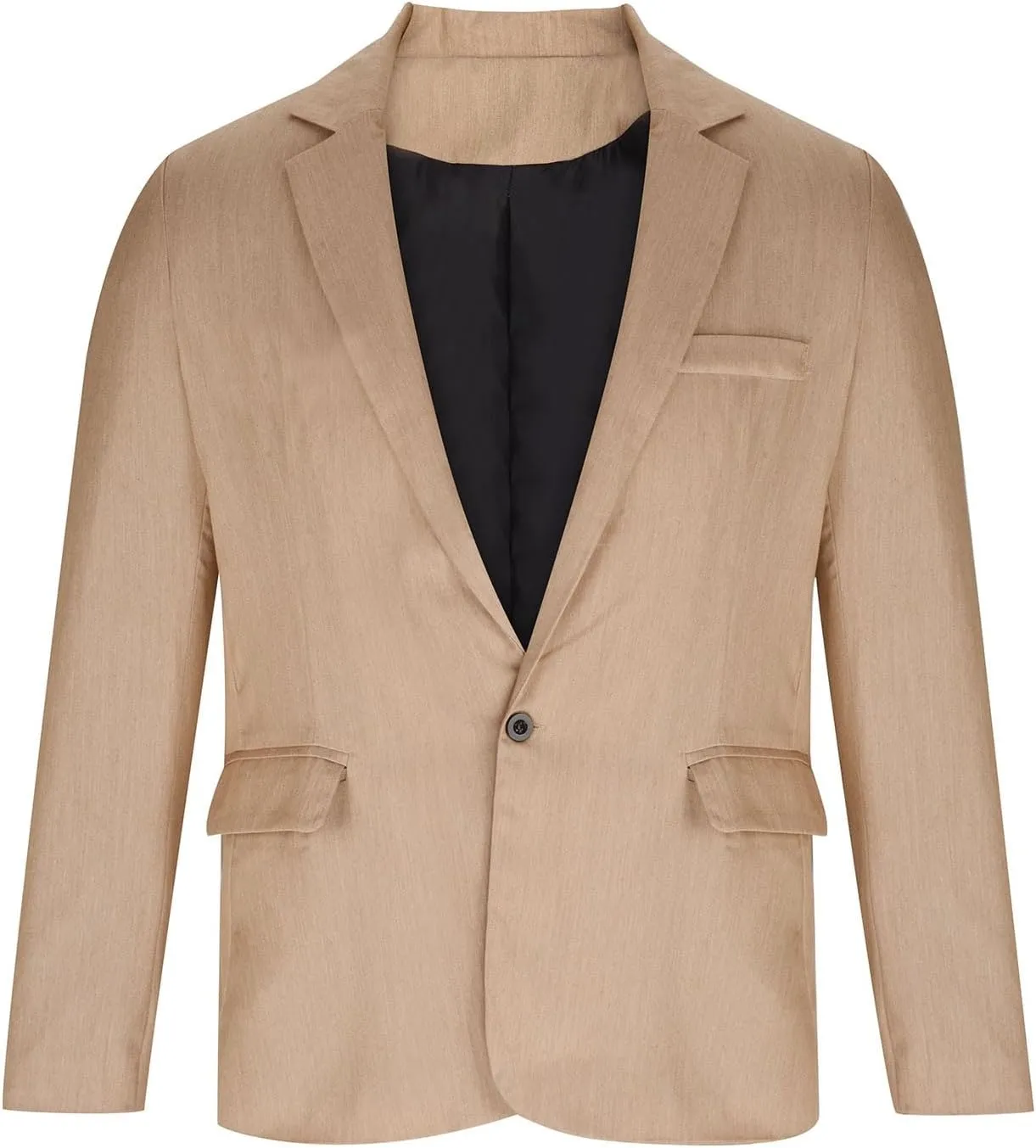 Mens Slim Fit Lightweight Linen Jacket Tailored Blazer Sport Coat One Button Business Suit Jackets Stylish Daily Suits