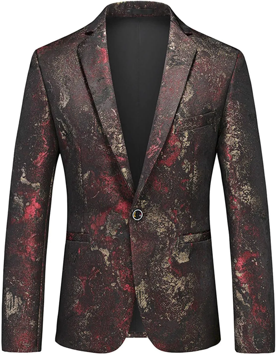 Men's Slim Fit Suits Blazer Long Sleeve Turndown One Button Suit Jacket Vintage Wedding Prom Dinner Party Blazers