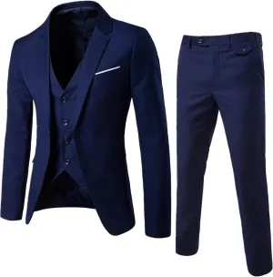 Men’s Suits Classic Fit - 3 Piece Suit Men with Single Breasted Jacket,Vest and Pant for Wedding Prom Party Suit