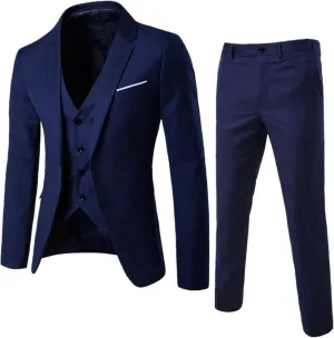 Men’s Suits Classic Fit - 3 Piece Suit Men with Single Breasted Jacket,Vest and Pant for Wedding Prom Party Suit