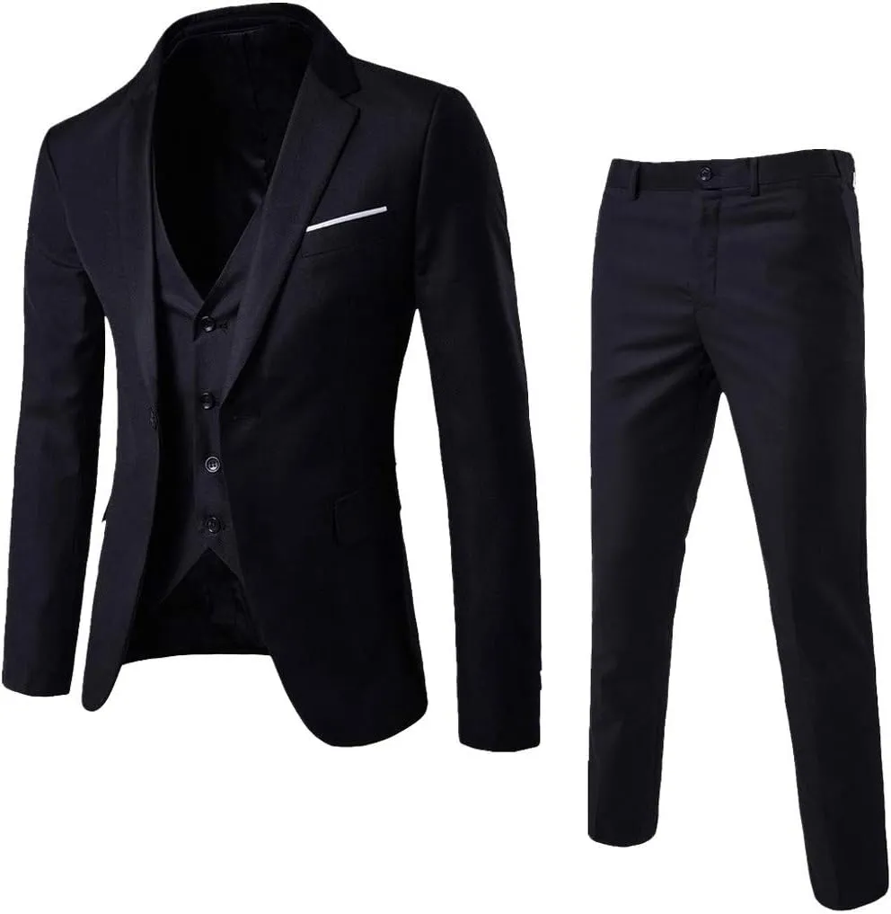 Men’s Suits Classic Fit - 3 Piece Suit Men with Single Breasted Jacket,Vest and Pant for Wedding Prom Party Suit
