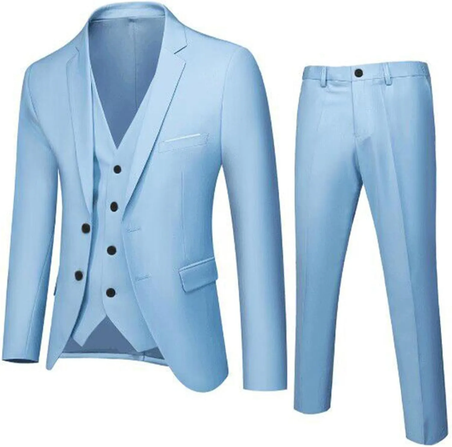Men’s Suits Classic Fit - 3 Piece Suit Men with Single Breasted Jacket,Vest and Pant Sets for Wedding Prom Party Suit