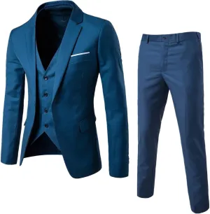 Men’s Suits Classic Fit Mens 3 Piece Suit Single Breasted Jacket, Vest and Pant Sets for Wedding Prom Party Suit