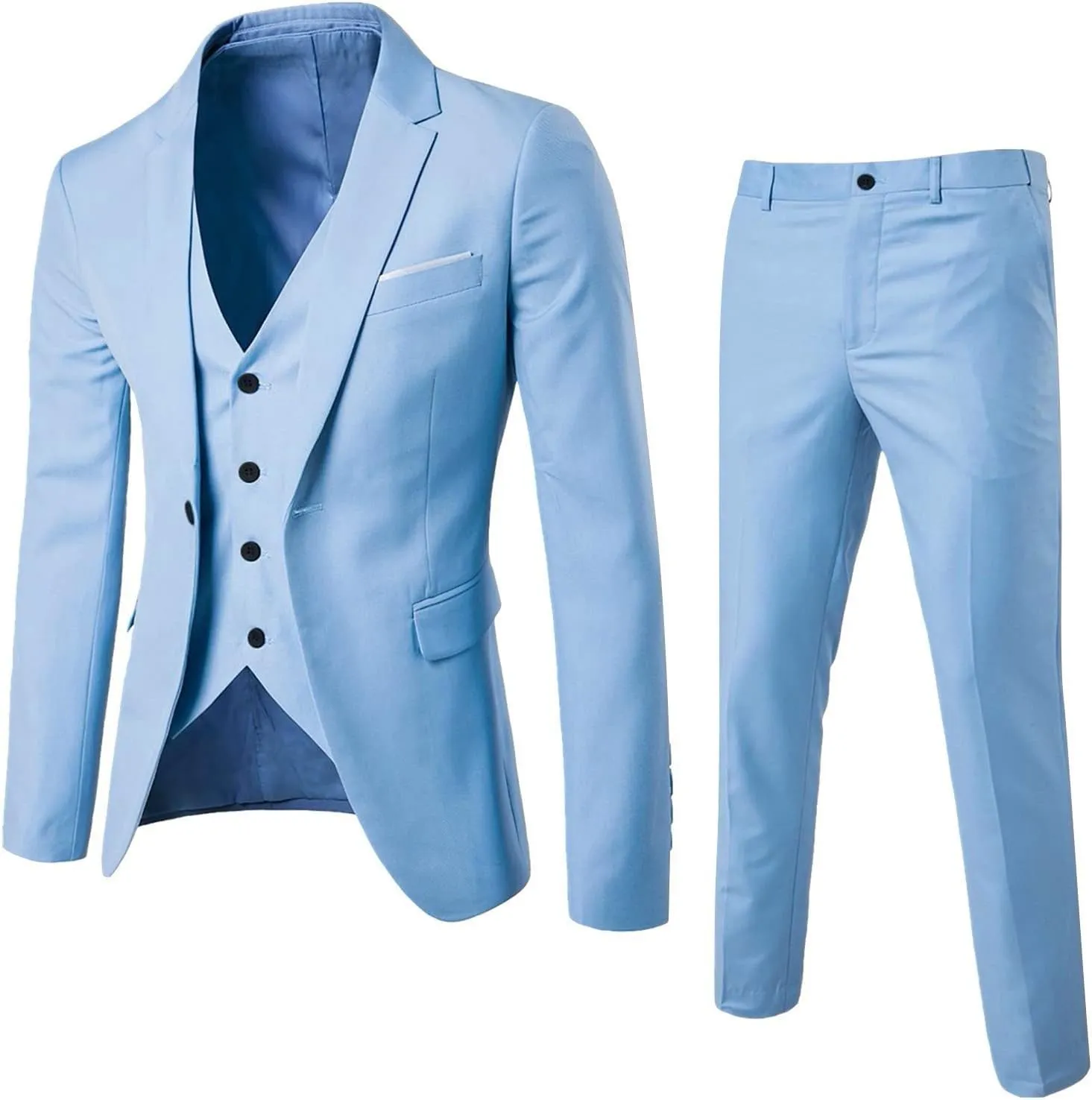 Men’s Suits Classic Fit Mens 3 Piece Suit Single Breasted Jacket, Vest and Pant Sets for Wedding Prom Party Suit