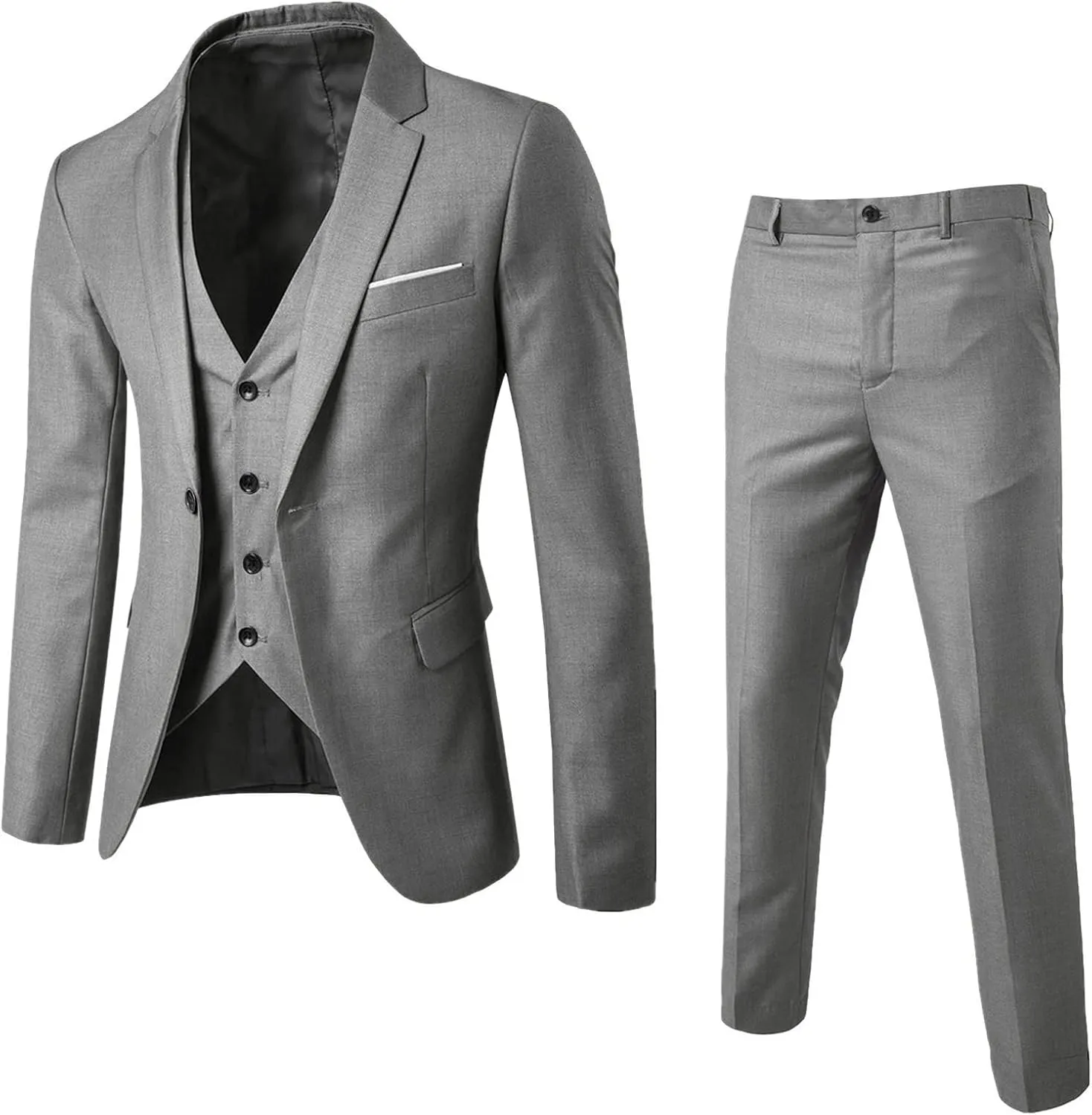 Men’s Suits Classic Fit Mens 3 Piece Suit Single Breasted Jacket, Vest and Pant Sets for Wedding Prom Party Suit
