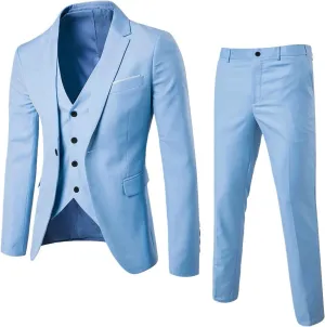 Men’s Suits Classic Fit Mens 3 Piece Suit Single Breasted Jacket, Vest and Pant Sets for Wedding Prom Party Suit