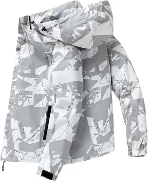 Mens Tactical Jackets Waterproof Big & Tall Lightweight Windbreaker with Pocket Warm Outdoor Hiking Softshell Jacket