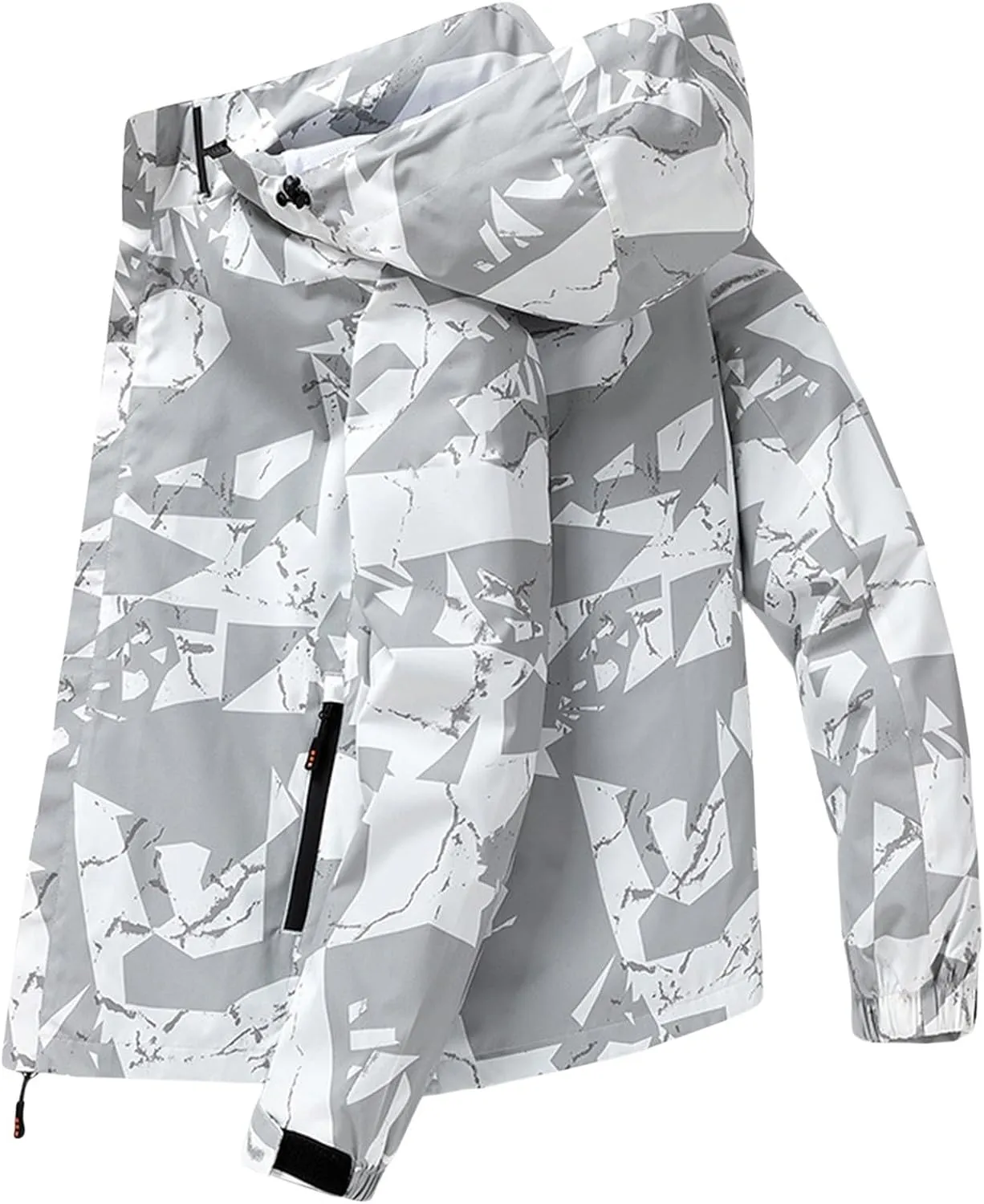 Mens Tactical Jackets Waterproof Big & Tall Lightweight Windbreaker with Pocket Warm Outdoor Hiking Softshell Jacket