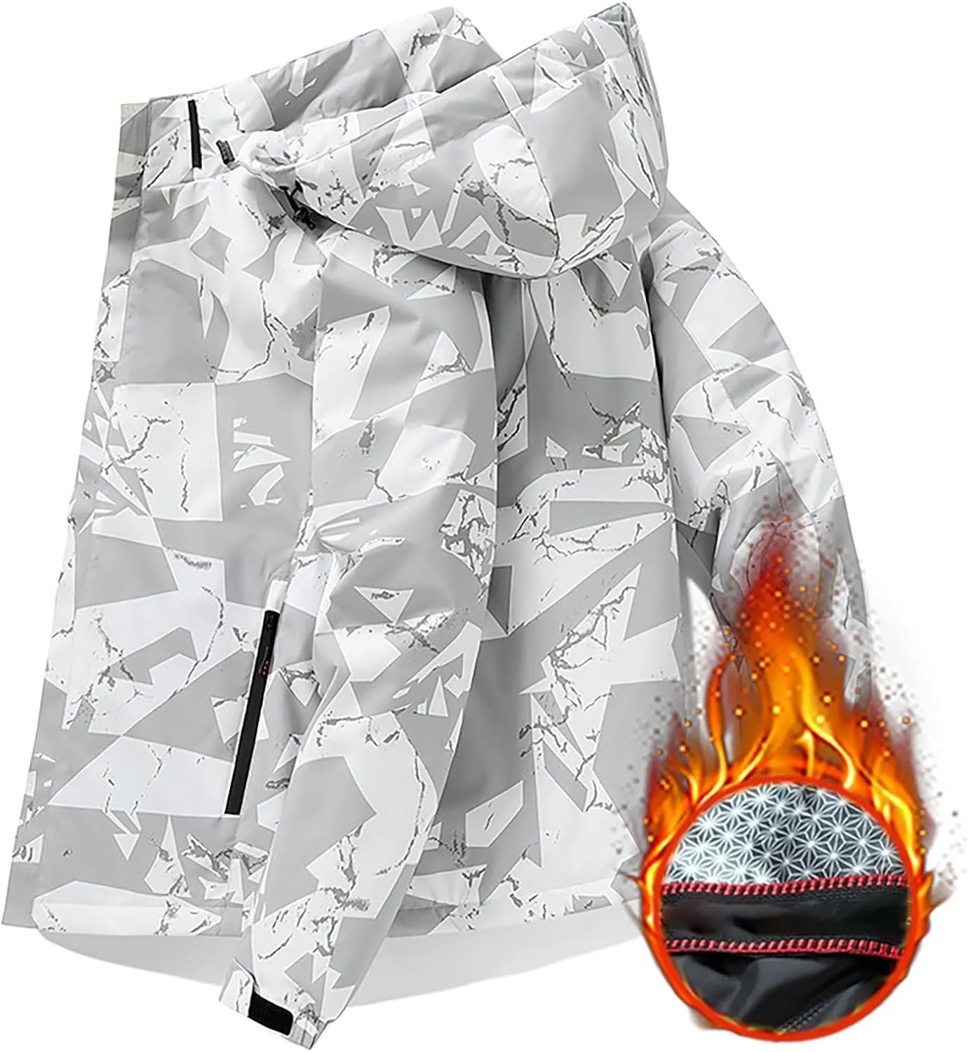 Mens Tactical Jackets Waterproof Big & Tall Lightweight Windbreaker with Pocket Warm Outdoor Hiking Softshell Jacket