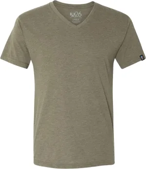 Men's Tri-Blend Soft Wash Jersey V Neck Everyday Plain and Heather T-Shirts