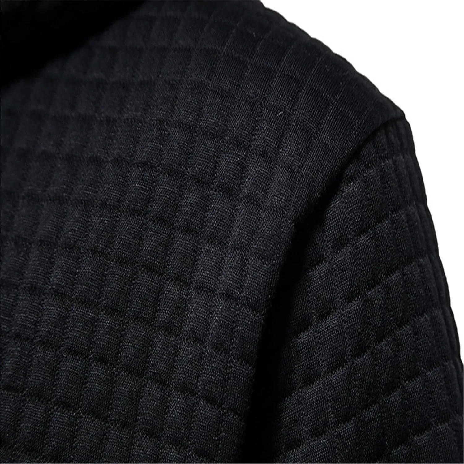 Mens Waffle Hoodie Plain Hooded Sweatshirts Casual Workout Spring Tee Long Sleeve Fashion Drawstring Top with Pocket