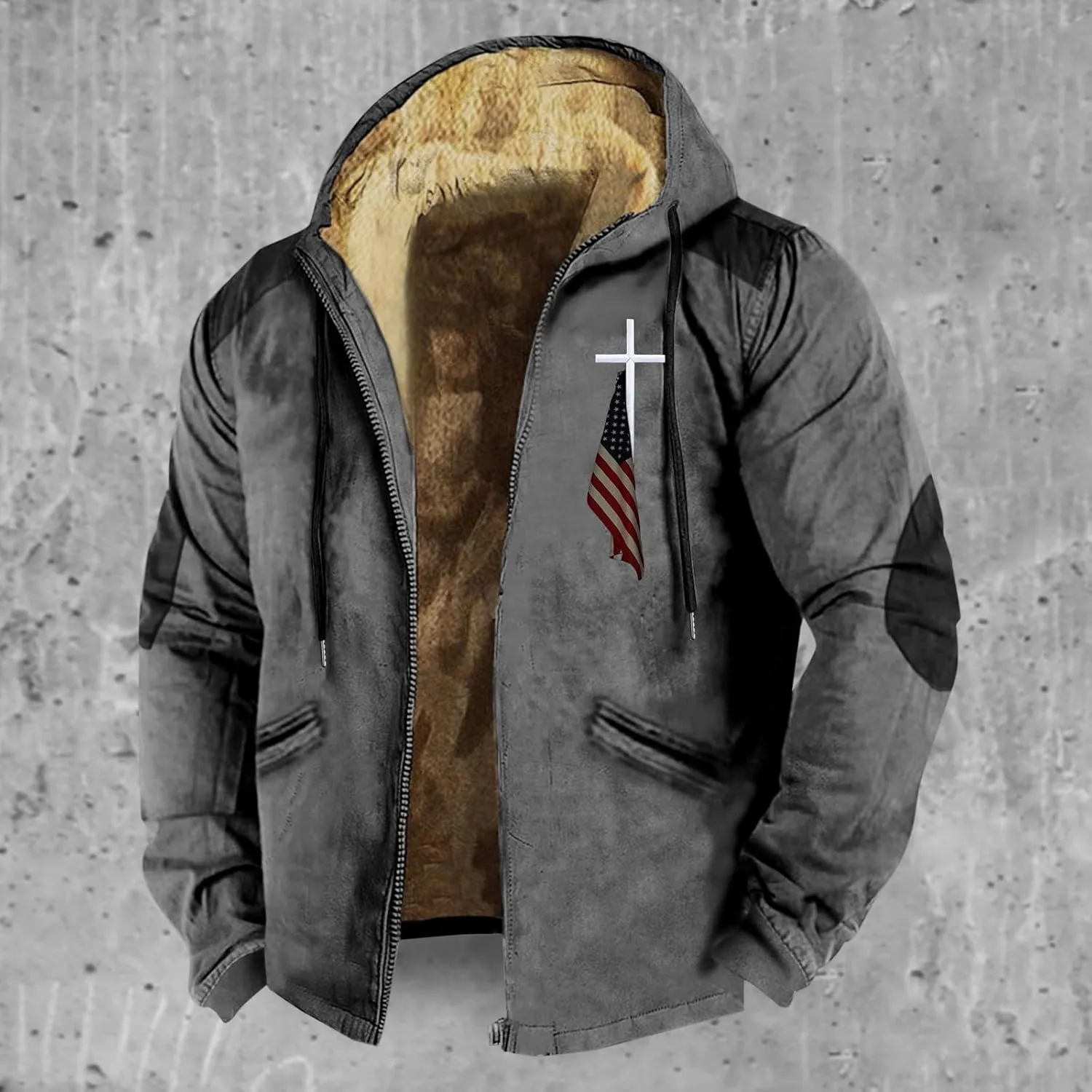 Men's Warm Thick Hoodies Fleece Sherpa Lined Hooded Jacket Heavyweight Zip up Coats Winter Workout Soft Sweatshirt