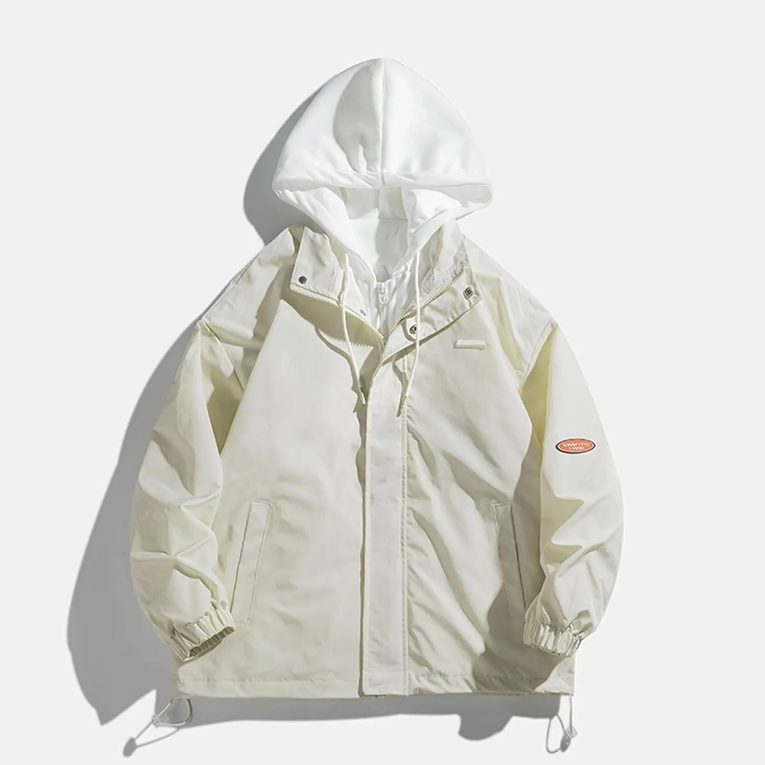 Mens Windbreaker Jackets Lightweight with Hooded Jackets Casual Stylish Cycling Travel Outdoor Fishing with Pockets