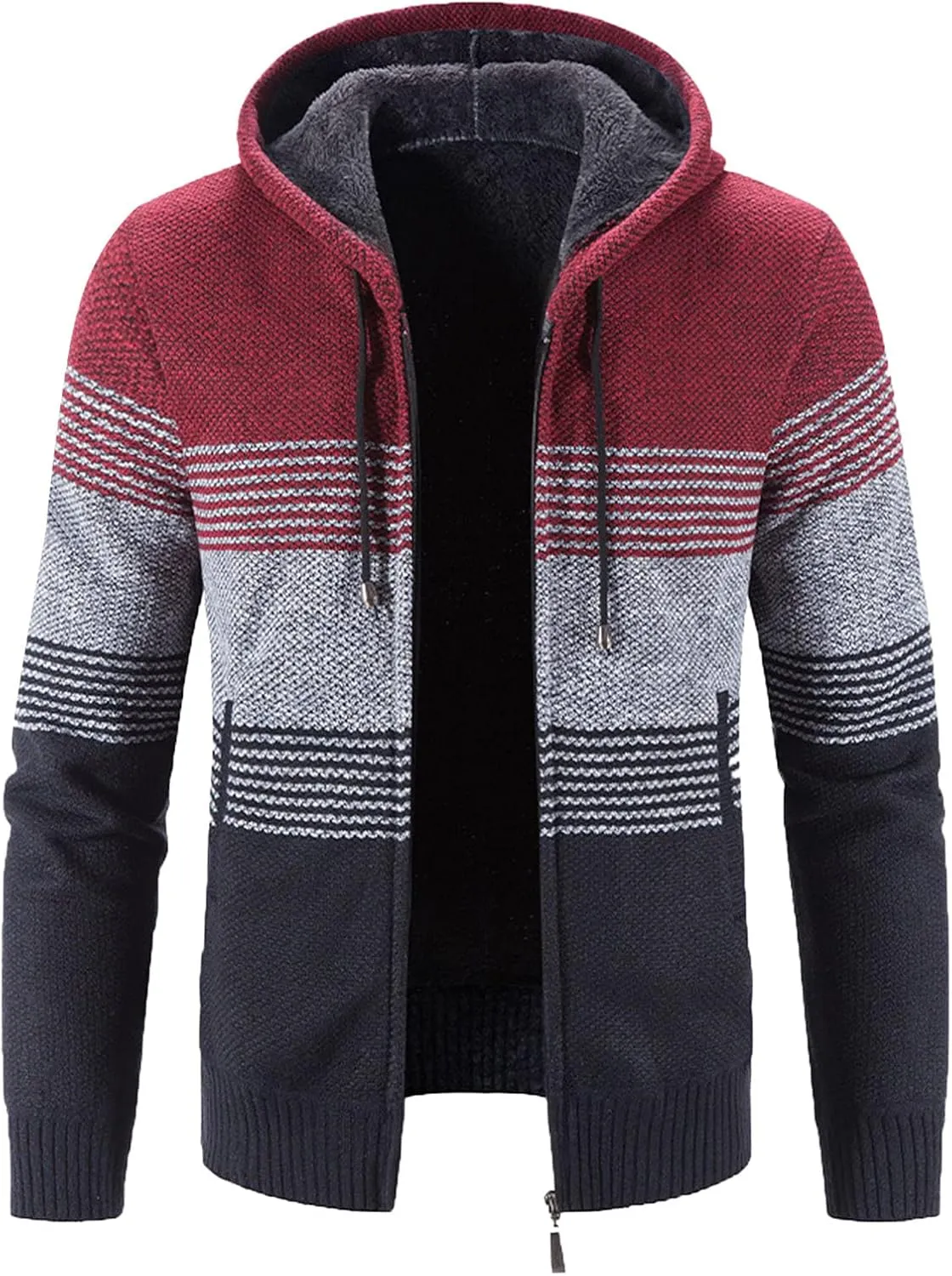 MIDOO Rain Jacket Men Waterproof Lightweight Casual Fleece Warm Jackets Thick Coats Breathable Long Sleeve Loose Sweater