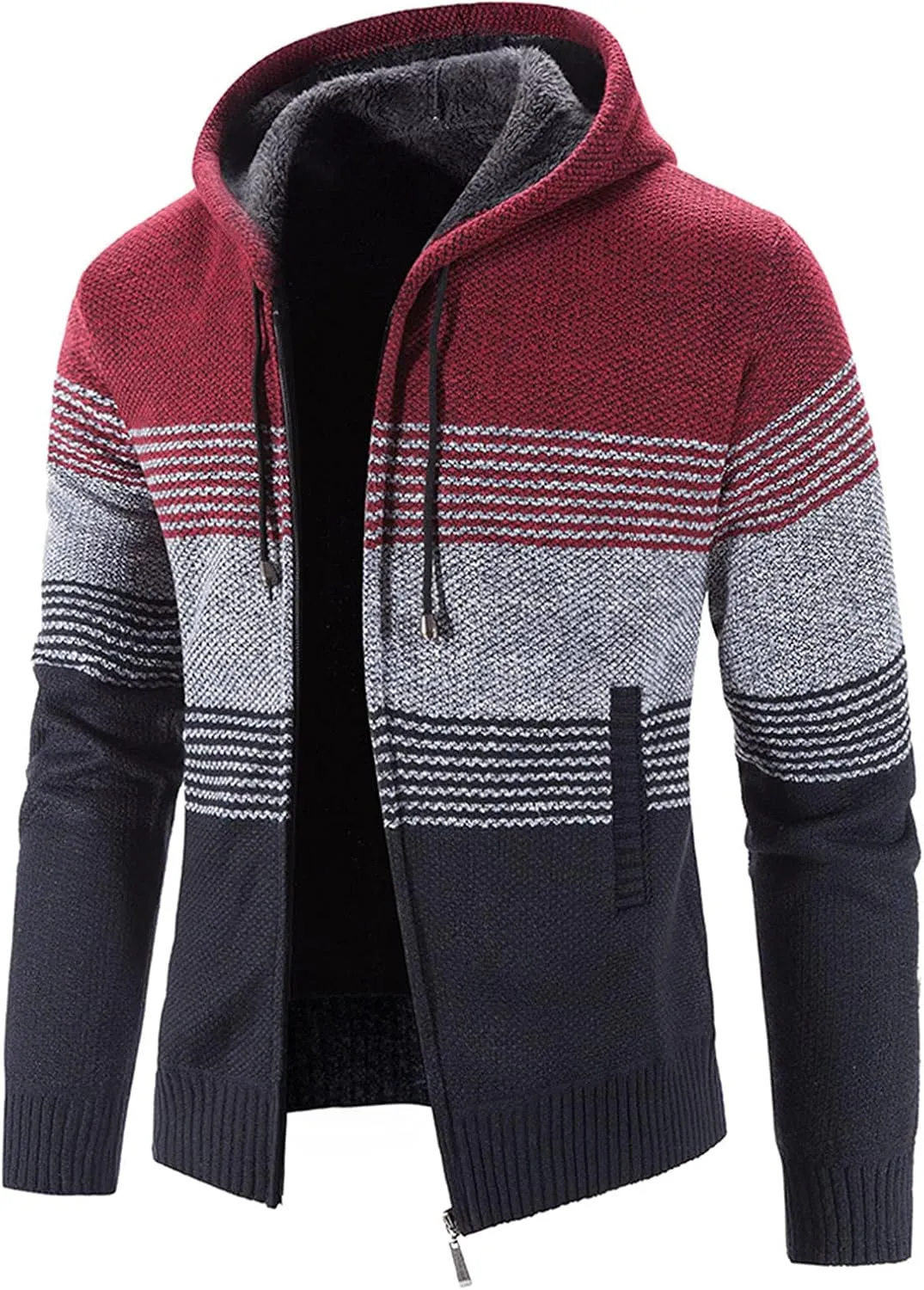 MIDOO Rain Jacket Men Waterproof Lightweight Casual Fleece Warm Jackets Thick Coats Breathable Long Sleeve Loose Sweater