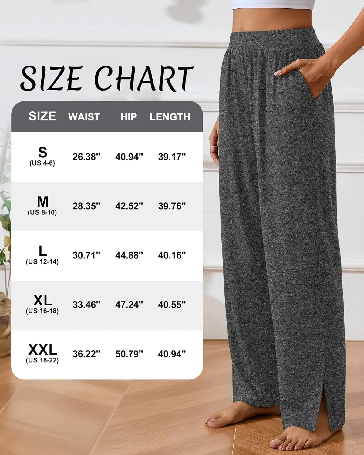 Neer Womens Lounge Yoga Pants Wide Leg Side Slit Sweatpants with Pockets Casual Loose Cozy Pant Comfy flowy Joggers