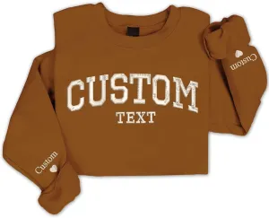 Personalized Crewneck Sweatshirt Embroidered, Custom Embroidered Sweatshirt Unisex Adult, Embroidered Name Crewneck Sweatshirt, Embroidered Hoodie Custom, Customized Hoodies For Friends Christmas