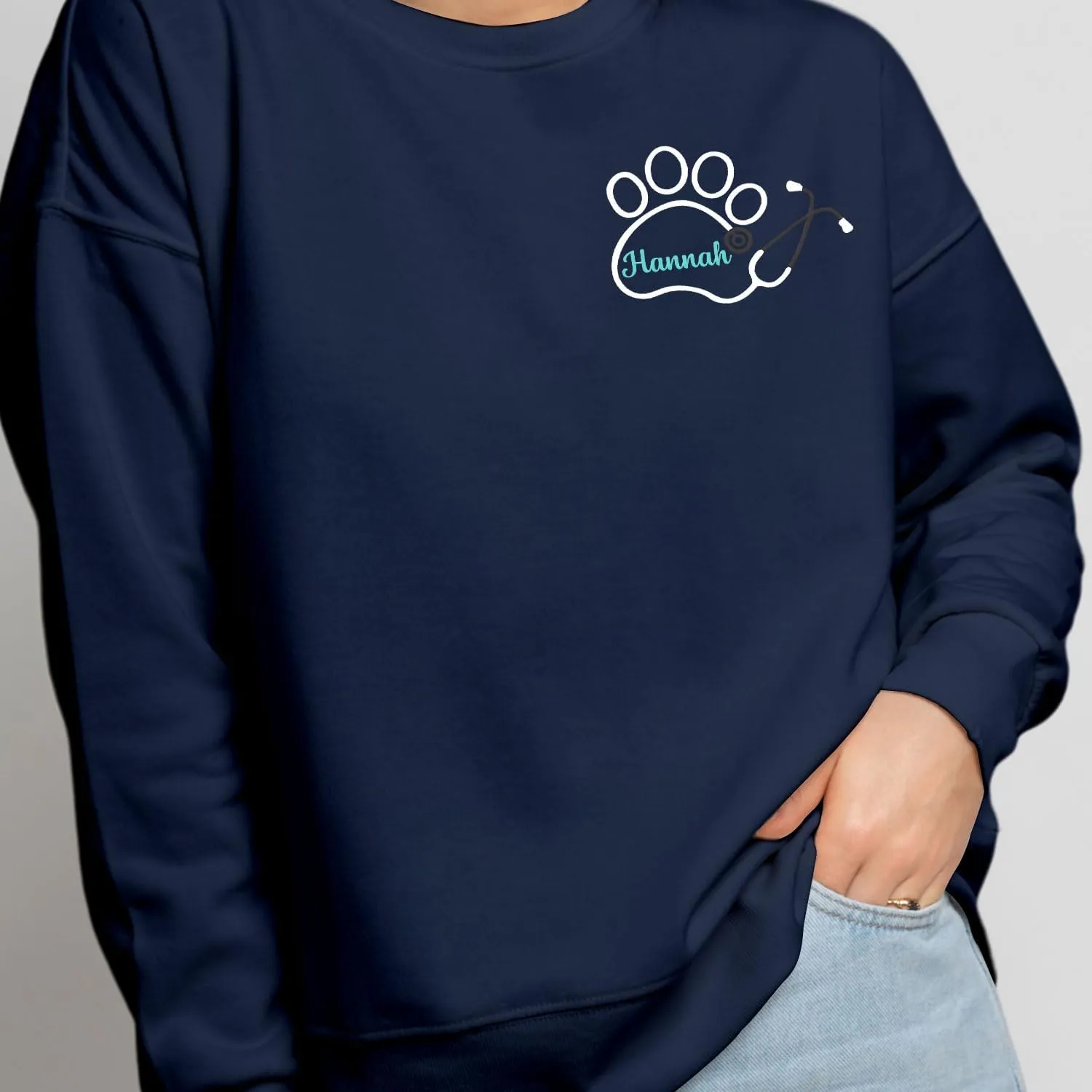 Personalized Veterinarian Embroidered Sweatshirt, Custom Vet Tech Shirt, Veterinary Technician Week Gifts, Veterinary Gifts