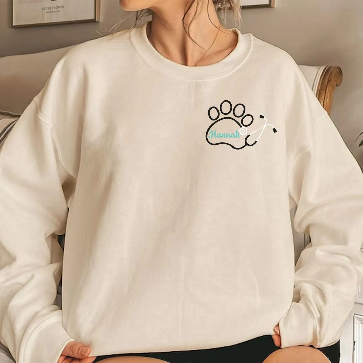 Personalized Veterinarian Embroidered Sweatshirt, Custom Vet Tech Shirt, Veterinary Technician Week Gifts, Veterinary Gifts