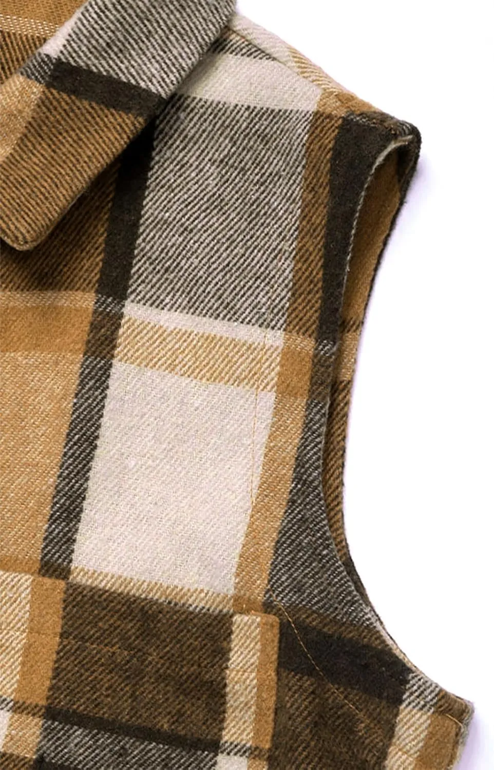 Plaid Longline Vest for Women Checkered Sleeveless Button Down Vest Pockets Fall Winter Open Front Outerwear Layering