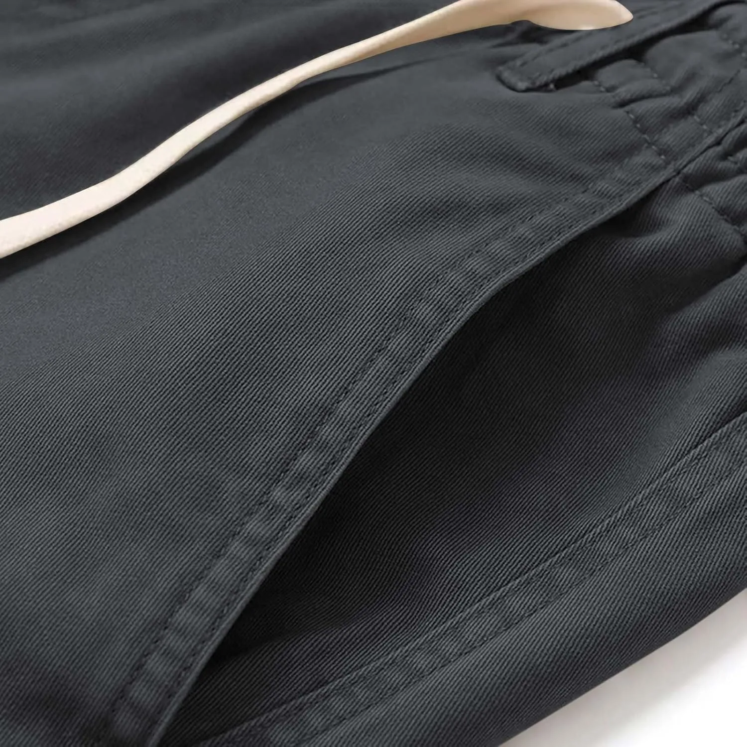 Plus Size Trousers for Men Solid Elastic Waist Drawstring Straight Leg Pants 2025 Fashion Casual Baggy Everyday Pant