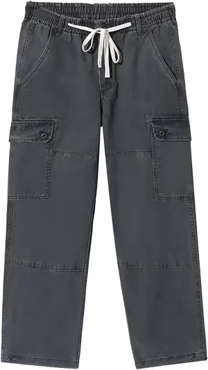 Plus Size Trousers for Men Solid Elastic Waist Drawstring Straight Leg Pants 2025 Fashion Casual Baggy Everyday Pant