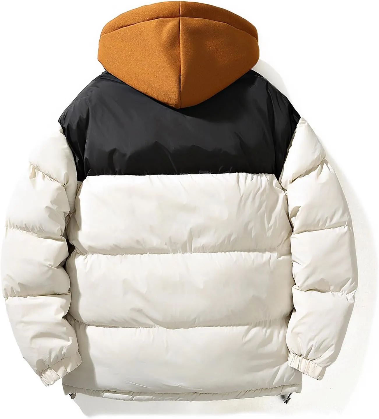 Puffer Jacket Men Winter Waterproof down Coats Fashion Y2k False Double Layer Hooded Quilted Jackets Teen Outerwear