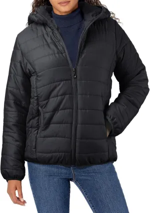 Puffer Jackets for Women Lightweight Quilted Down Coats Casual Zip Up Padded Coats Warm Winter Coats with Hooded