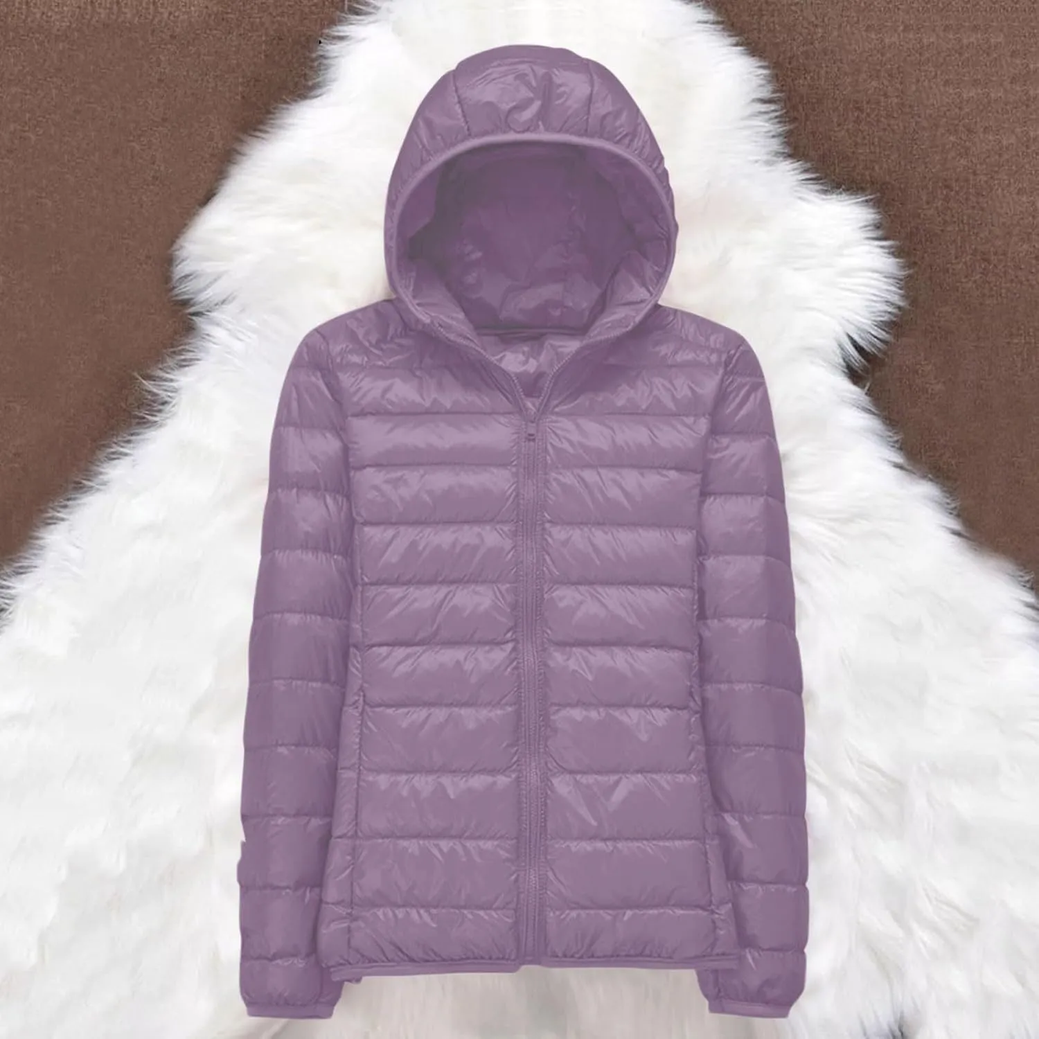 Quilted Jacket Womens Puffer Jacket 2024 Winter Warm Packable Down Jacket Lightweight Slim Fit Hooded Jacket Short Down Coat