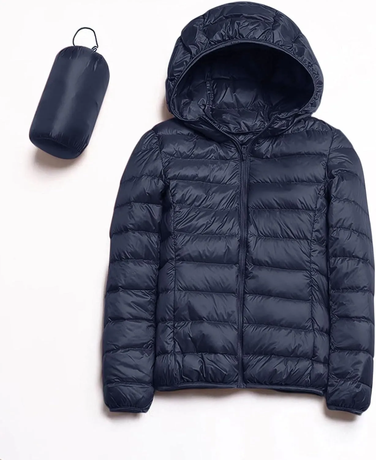 Quilted Jacket Womens Puffer Jacket 2024 Winter Warm Packable Down Jacket Lightweight Slim Fit Hooded Jacket Short Down Coat
