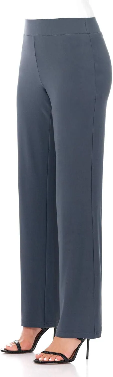 Rekucci Travel in Style Women's Soft Knit Classic Straight Leg Pant