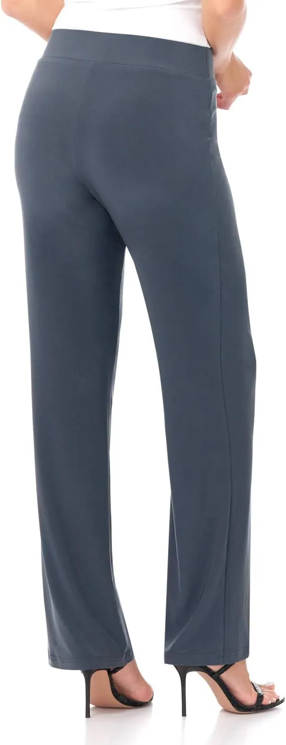 Rekucci Travel in Style Women's Soft Knit Classic Straight Leg Pant