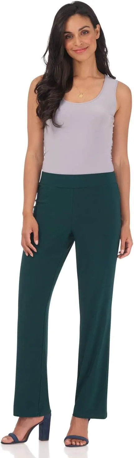 Rekucci Travel in Style Women's Soft Knit Classic Straight Leg Pant