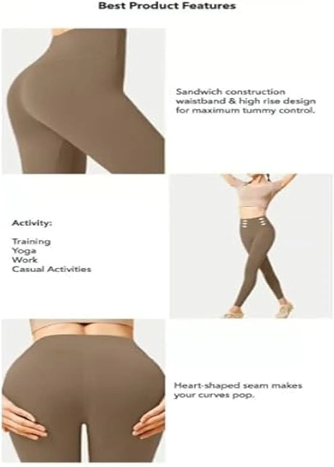 Relevantf High Waisted Tummy Control Shaping Training Leggings, Extra High Waisted Compression Leggings for Women