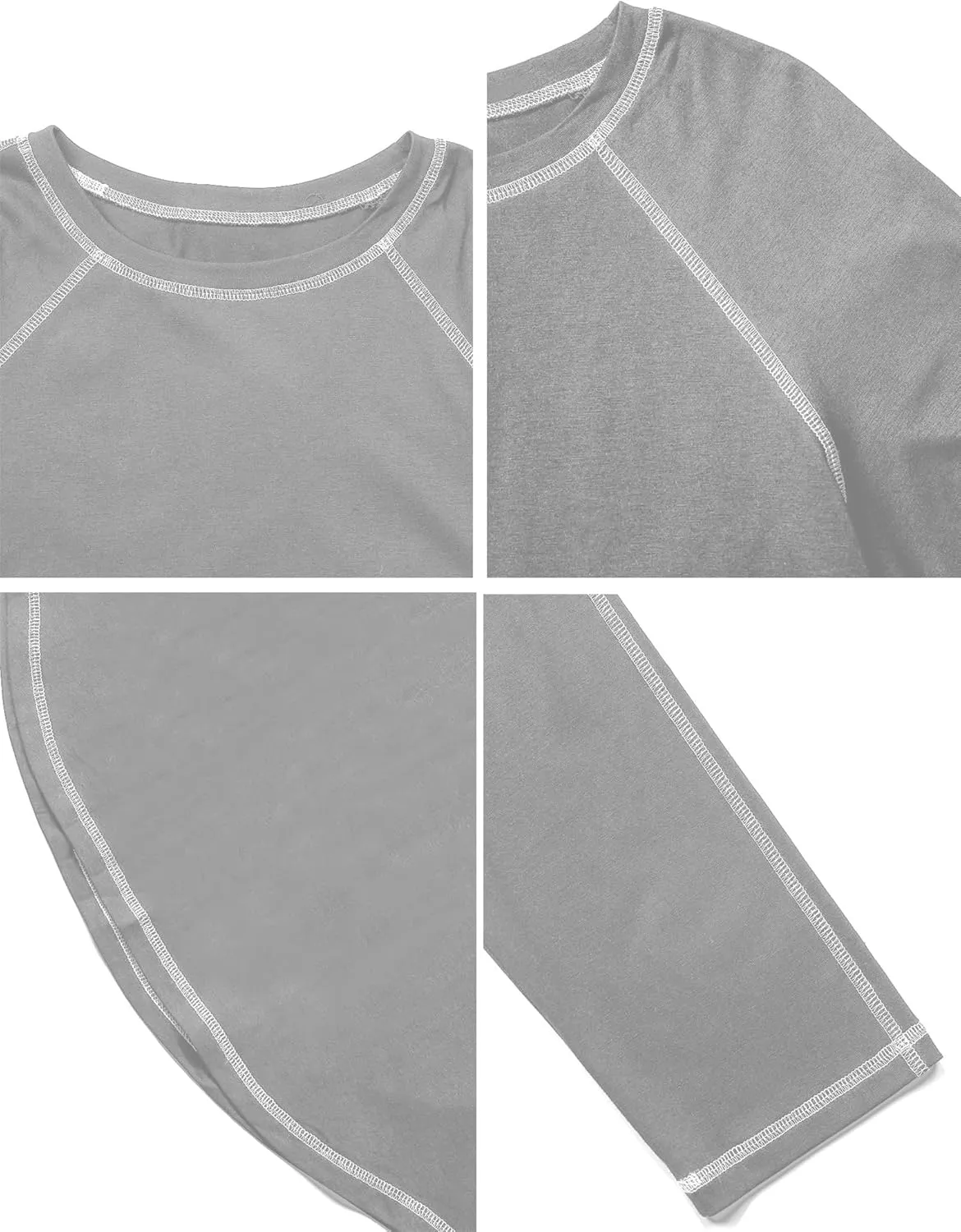 Remidoo Women's Long Sleeve Oversized Tshirt Curved Hem Crewneck Tunic Tops