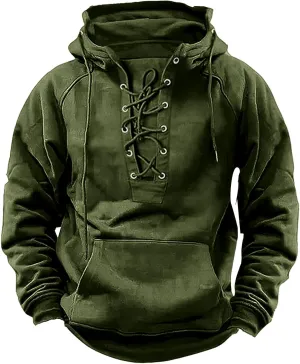 SHAOBGE Tactical Hoodies for Men 2024 Quater-Zip Pullover Vintage Sweatshirt Casual Long Sleeve Cargo Hoodies with Pocket