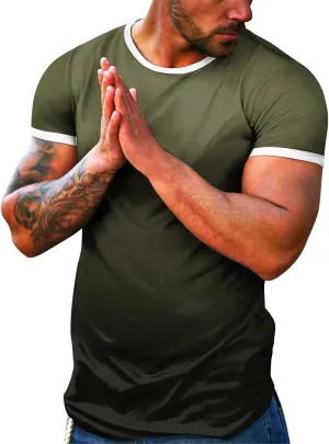 Shirt for Men Casual Short Sleeve Crew Neck Lightweight Regular Fit Workout Tees True Comfort Trendy Tops