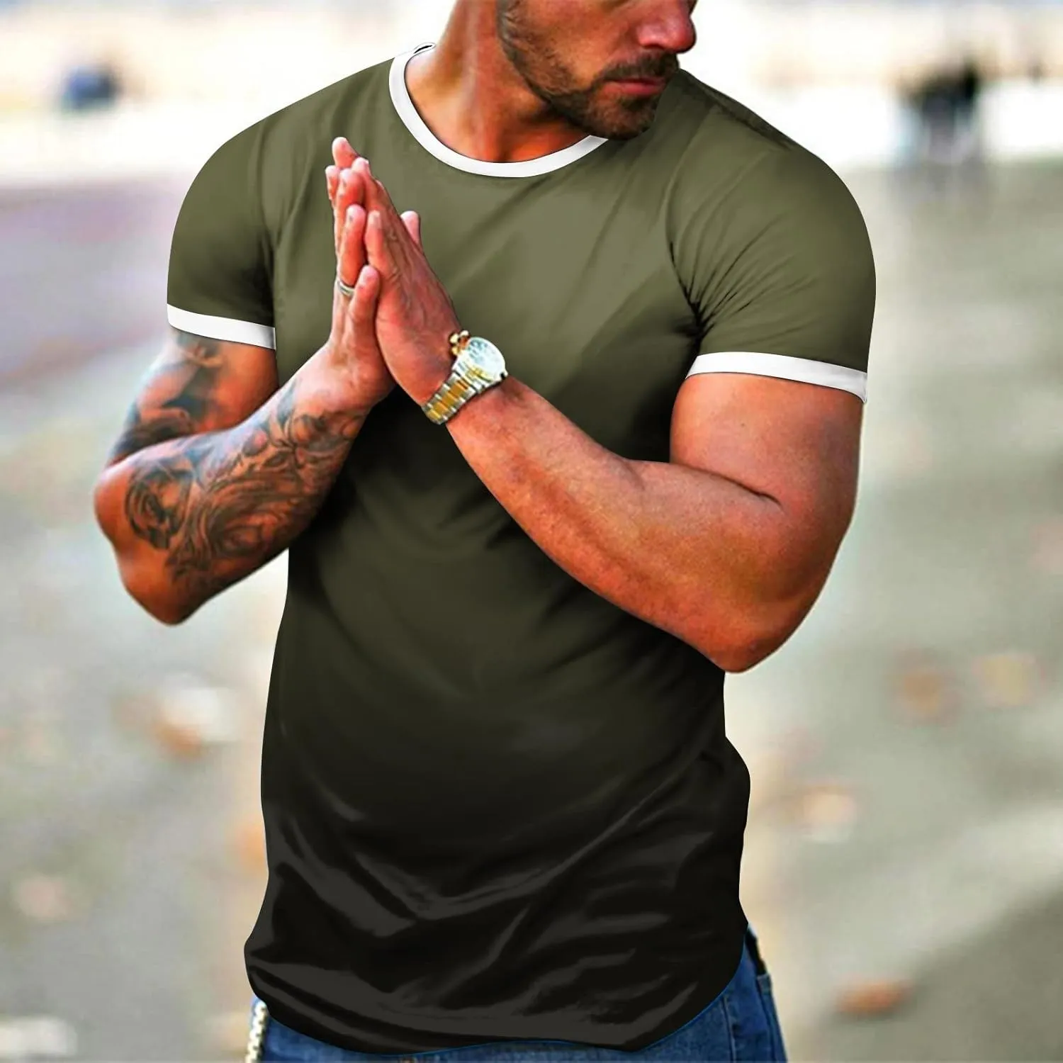 Shirt for Men Casual Short Sleeve Crew Neck Lightweight Regular Fit Workout Tees True Comfort Trendy Tops