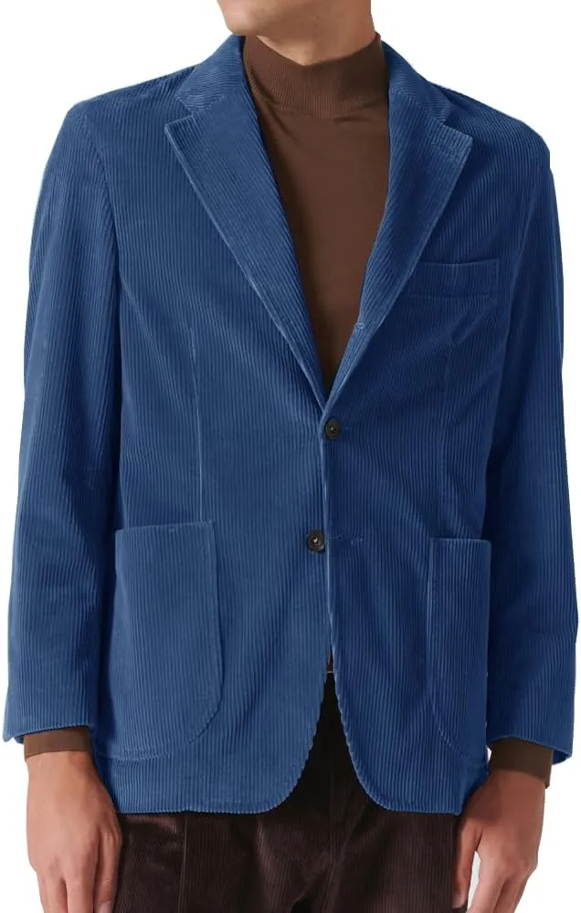 Suit for Men Corduroy Jacket Slim Fit Single Breasted Blazers Mens Sport Coats Tweed Jacket Formal Clothes