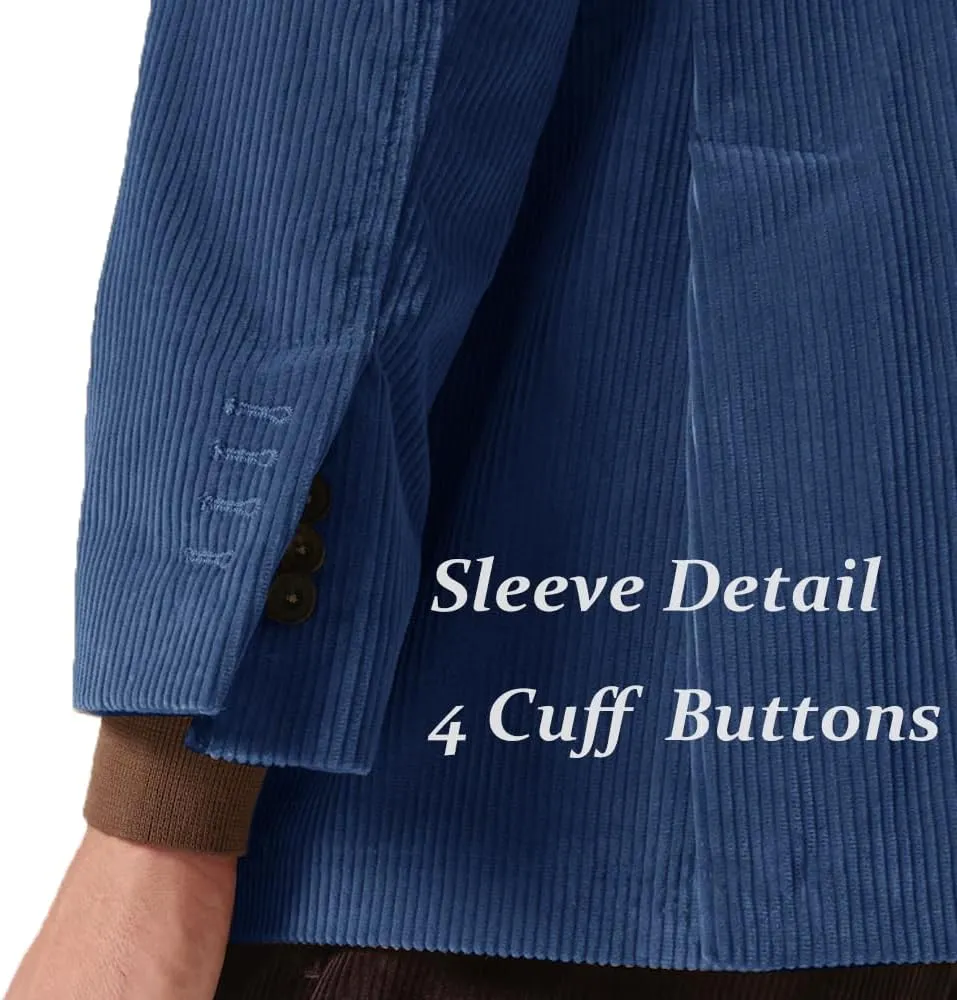 Suit for Men Corduroy Jacket Slim Fit Single Breasted Blazers Mens Sport Coats Tweed Jacket Formal Clothes