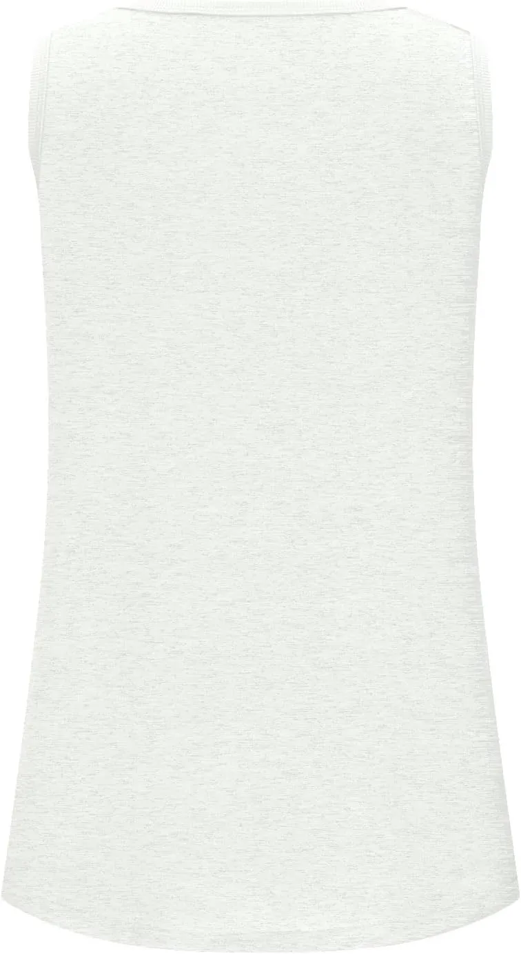 Summer Ribbed Trim Sleeveless T-Shirts for Women Casual Crewneck Tunic Tops Curved Hem Flowy Loose Fit Tanks Shirts