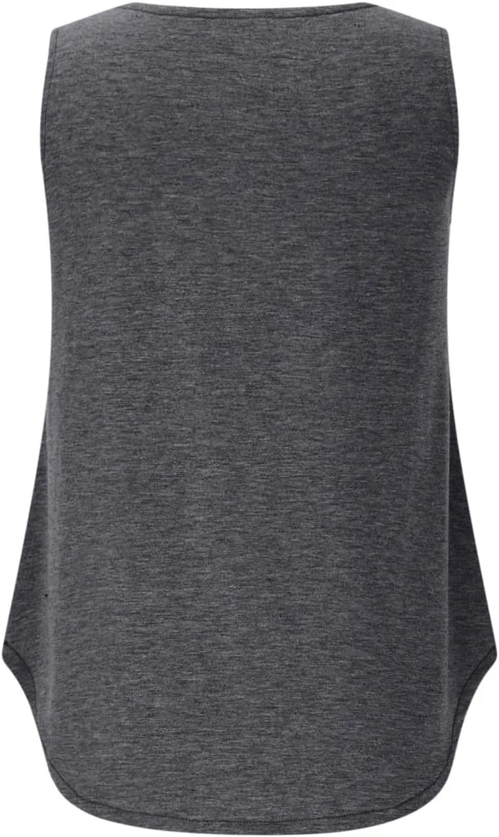 Summer Tank Top for Women Sleeveless Ribbed Trim Scoop Neck Flowy Curved Hem Basic Tops Shirts Beach Vacation Clothes